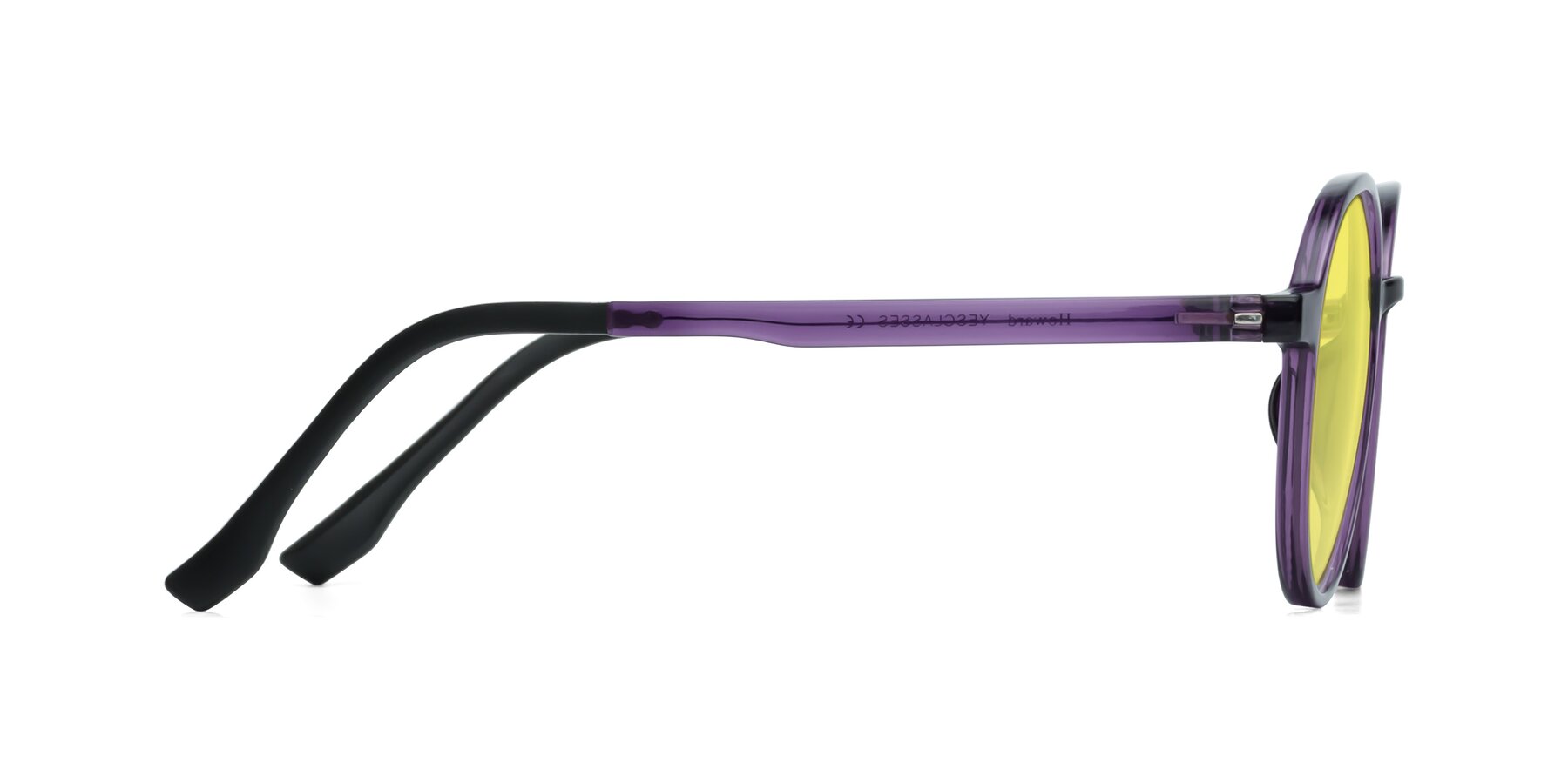 Side of Howard in Purple with Medium Yellow Tinted Lenses