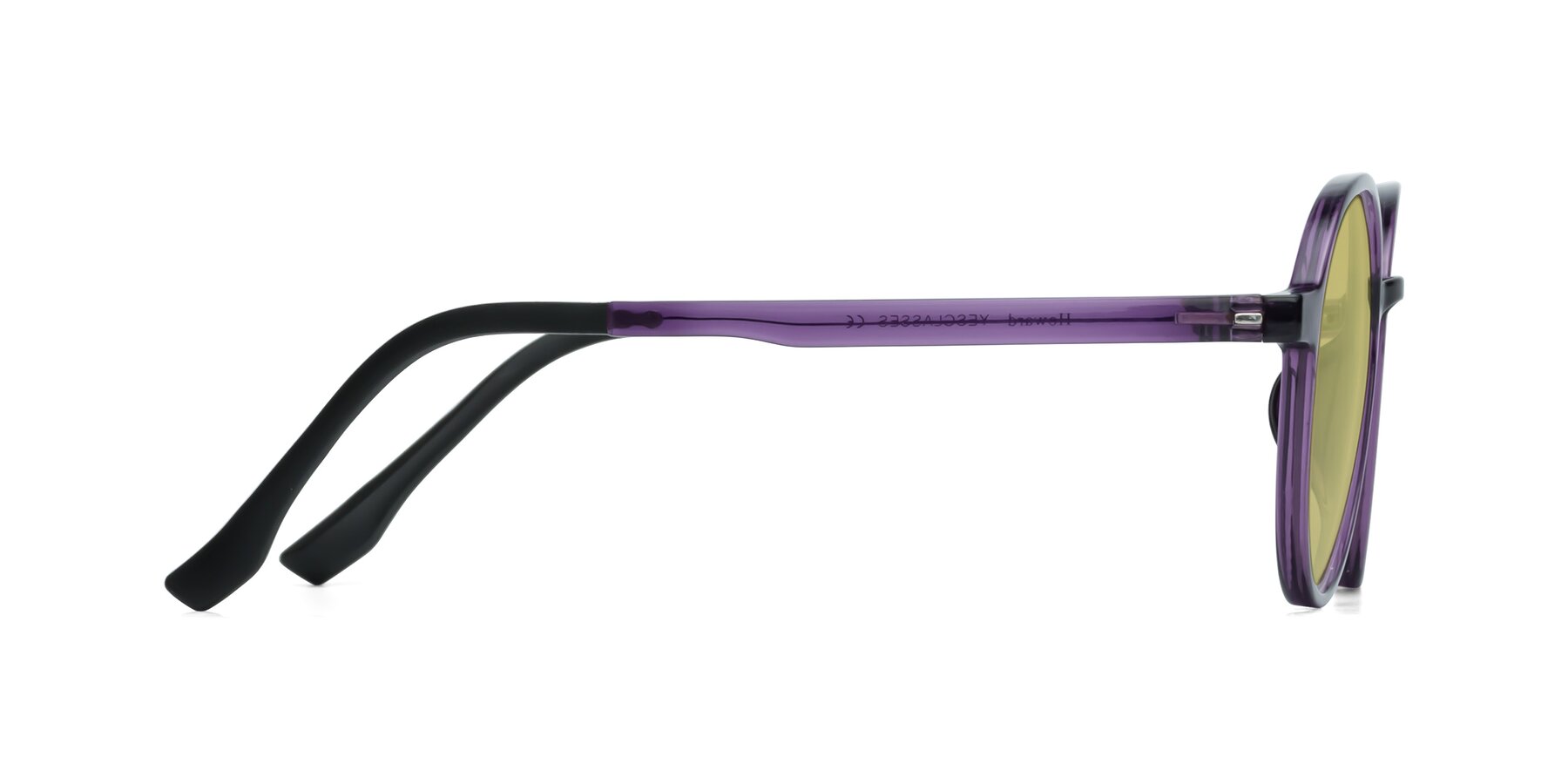 Side of Howard in Purple with Medium Champagne Tinted Lenses
