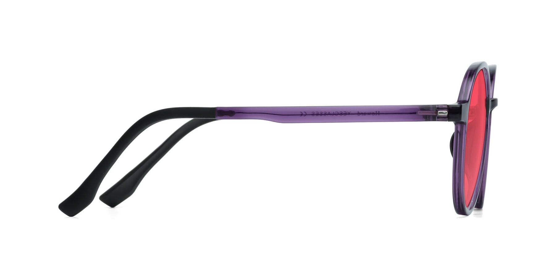 Side of Howard in Purple with Red Tinted Lenses