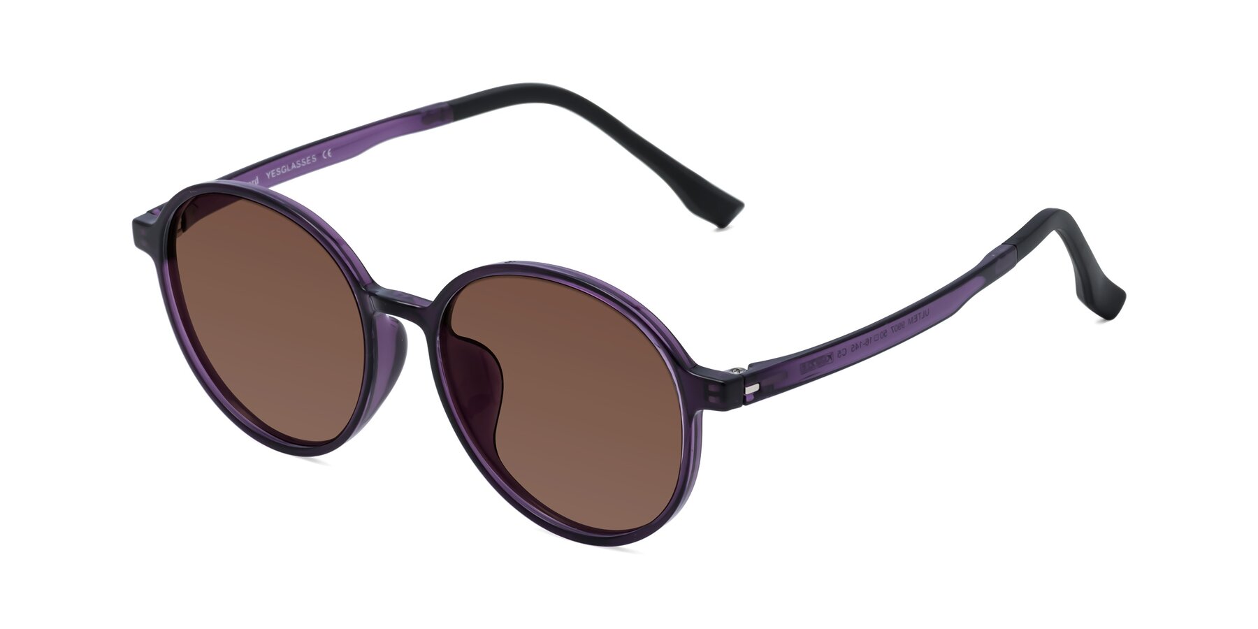 Angle of Howard in Purple with Brown Tinted Lenses