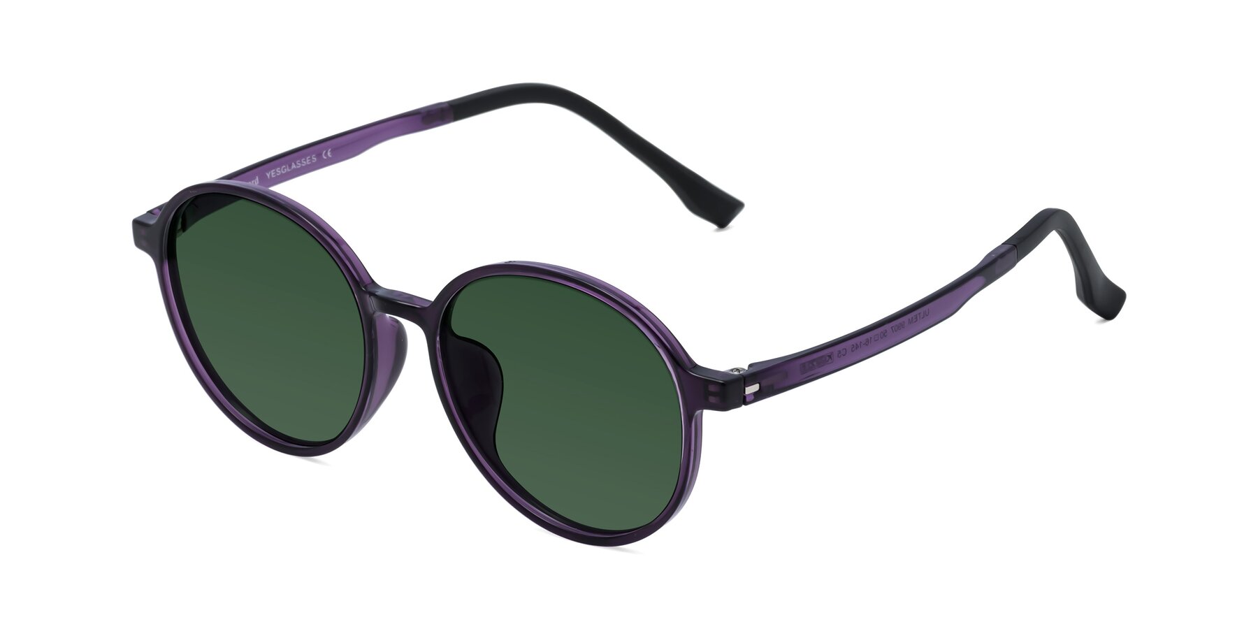 Angle of Howard in Purple with Green Tinted Lenses