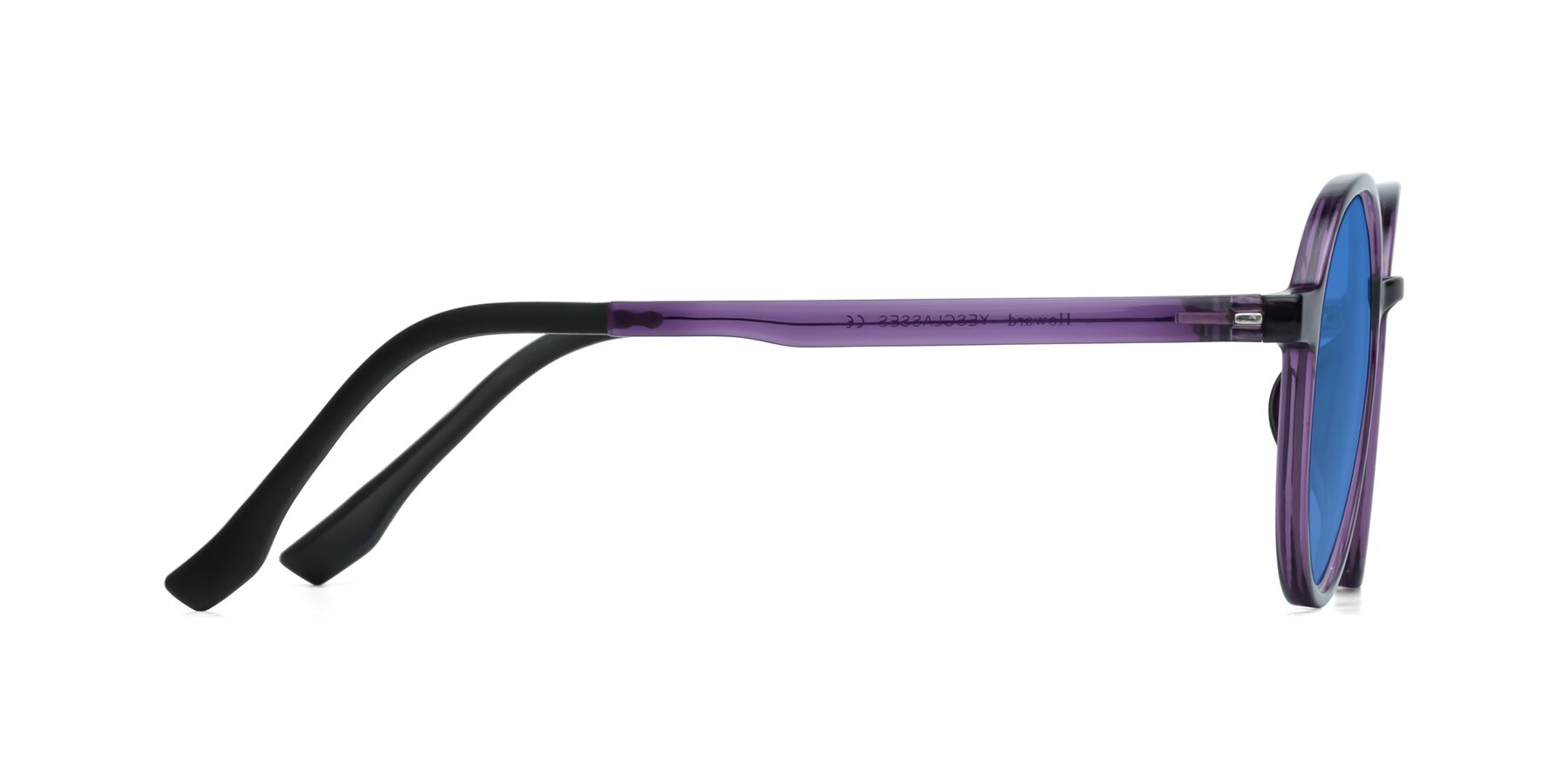 Side of Howard in Purple with Blue Tinted Lenses