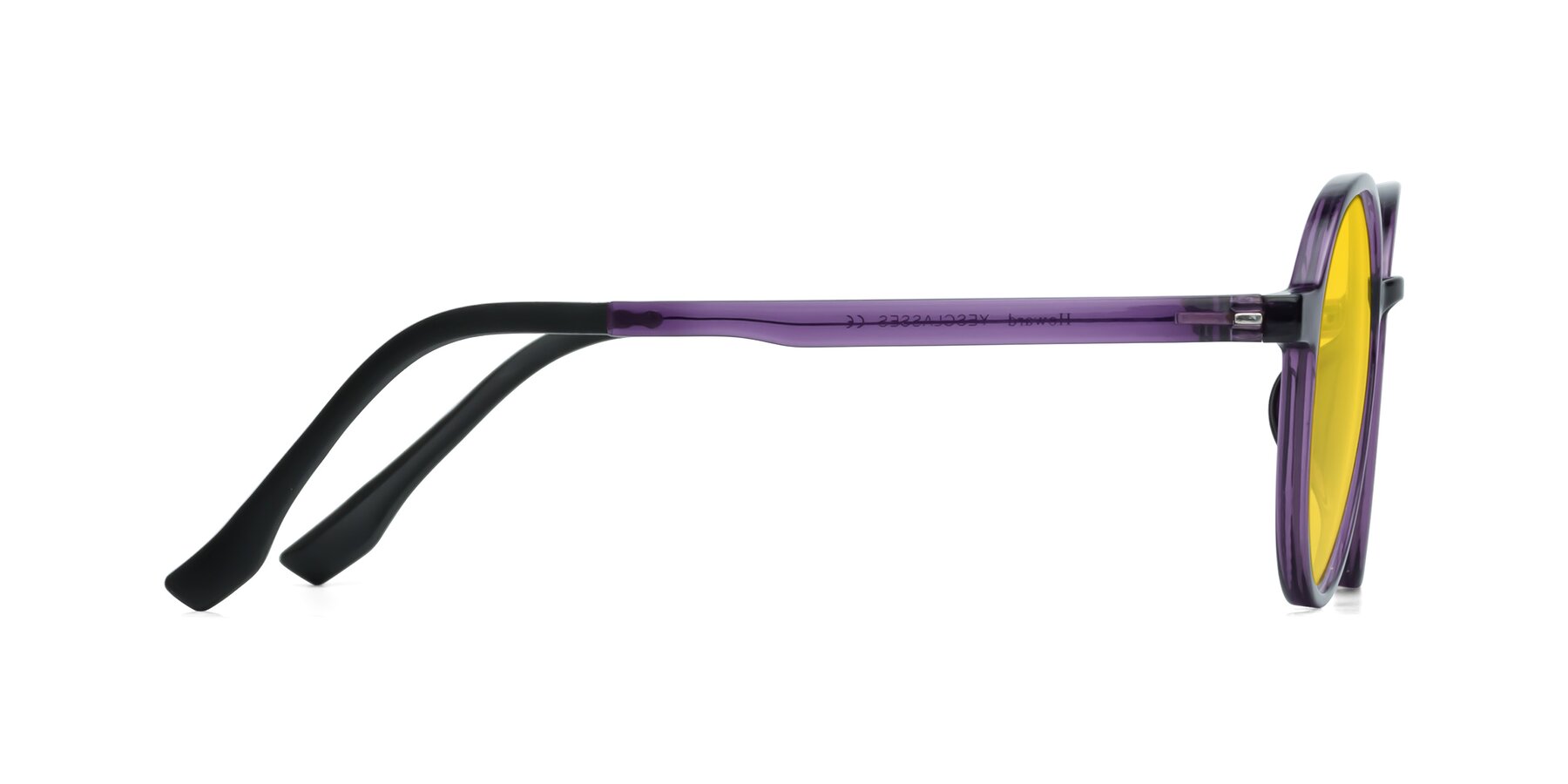Side of Howard in Purple with Yellow Tinted Lenses