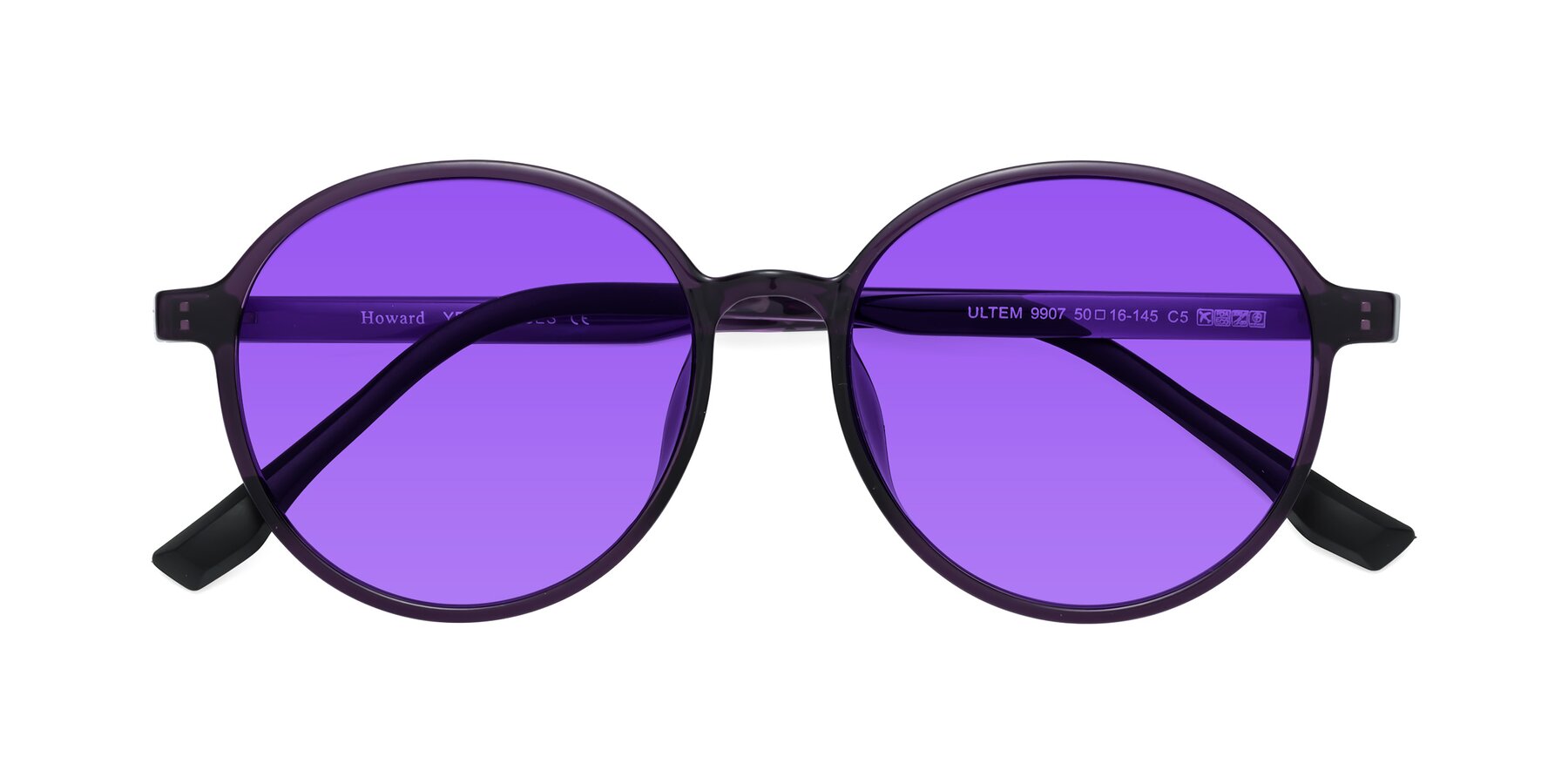 Folded Front of Howard in Purple with Purple Tinted Lenses