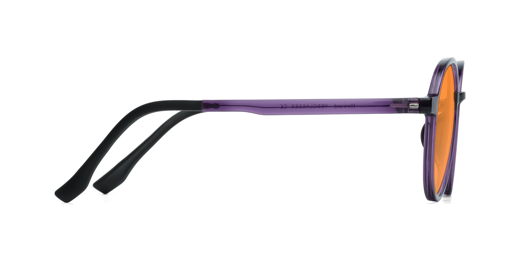 Side of Howard in Purple with Orange Tinted Lenses