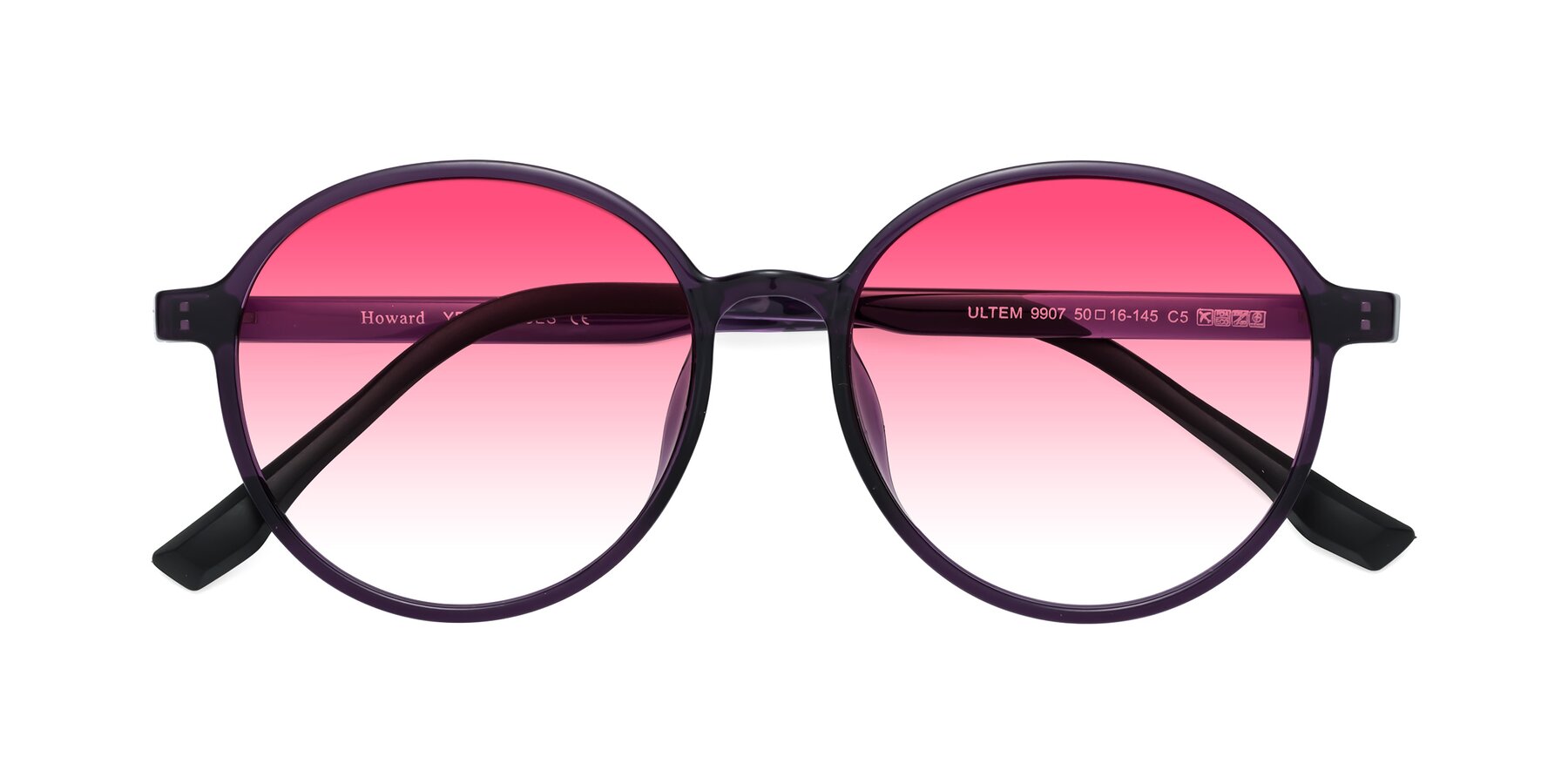 Folded Front of Howard in Purple with Pink Gradient Lenses