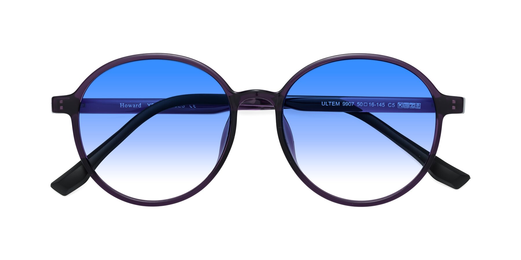 Folded Front of Howard in Purple with Blue Gradient Lenses