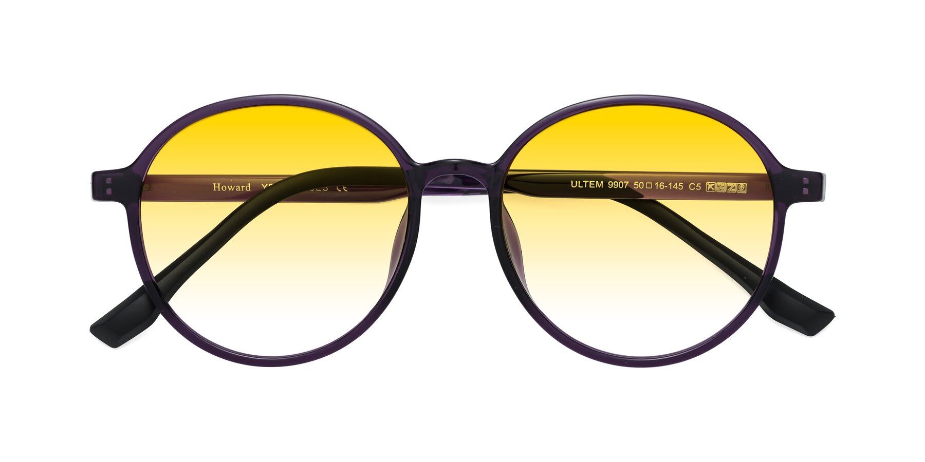 Folded Front of Howard in Purple with Yellow Gradient Lenses