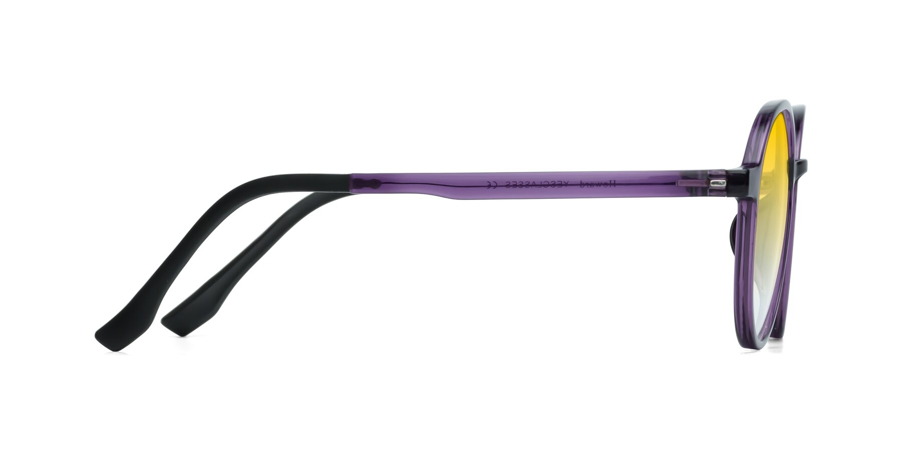 Side of Howard in Purple with Yellow Gradient Lenses