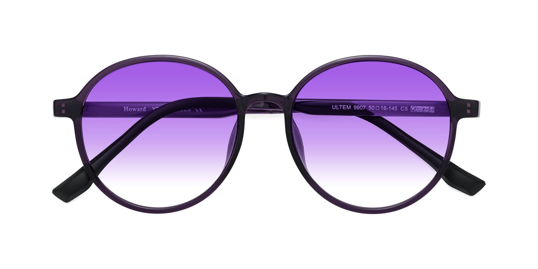 Folded Front of Howard in Purple with Purple Gradient Lenses