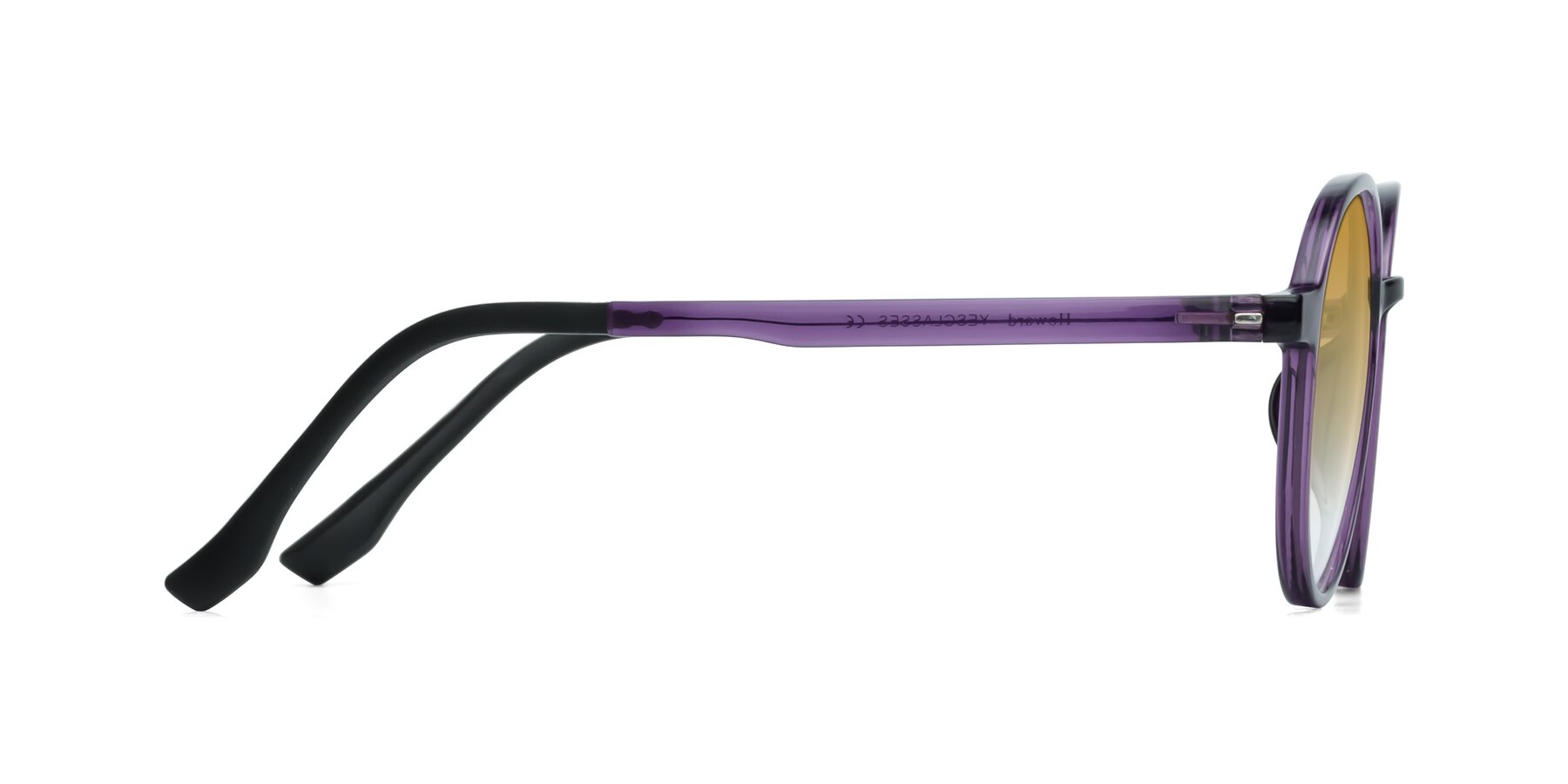 Side of Howard in Purple with Champagne Gradient Lenses