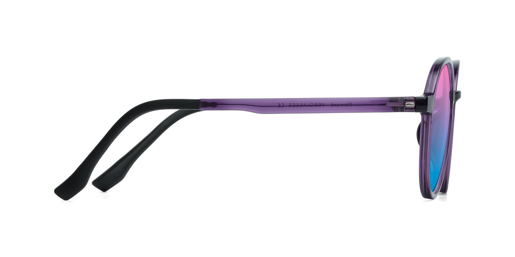 Side of Howard in Purple with Pink / Blue Gradient Lenses