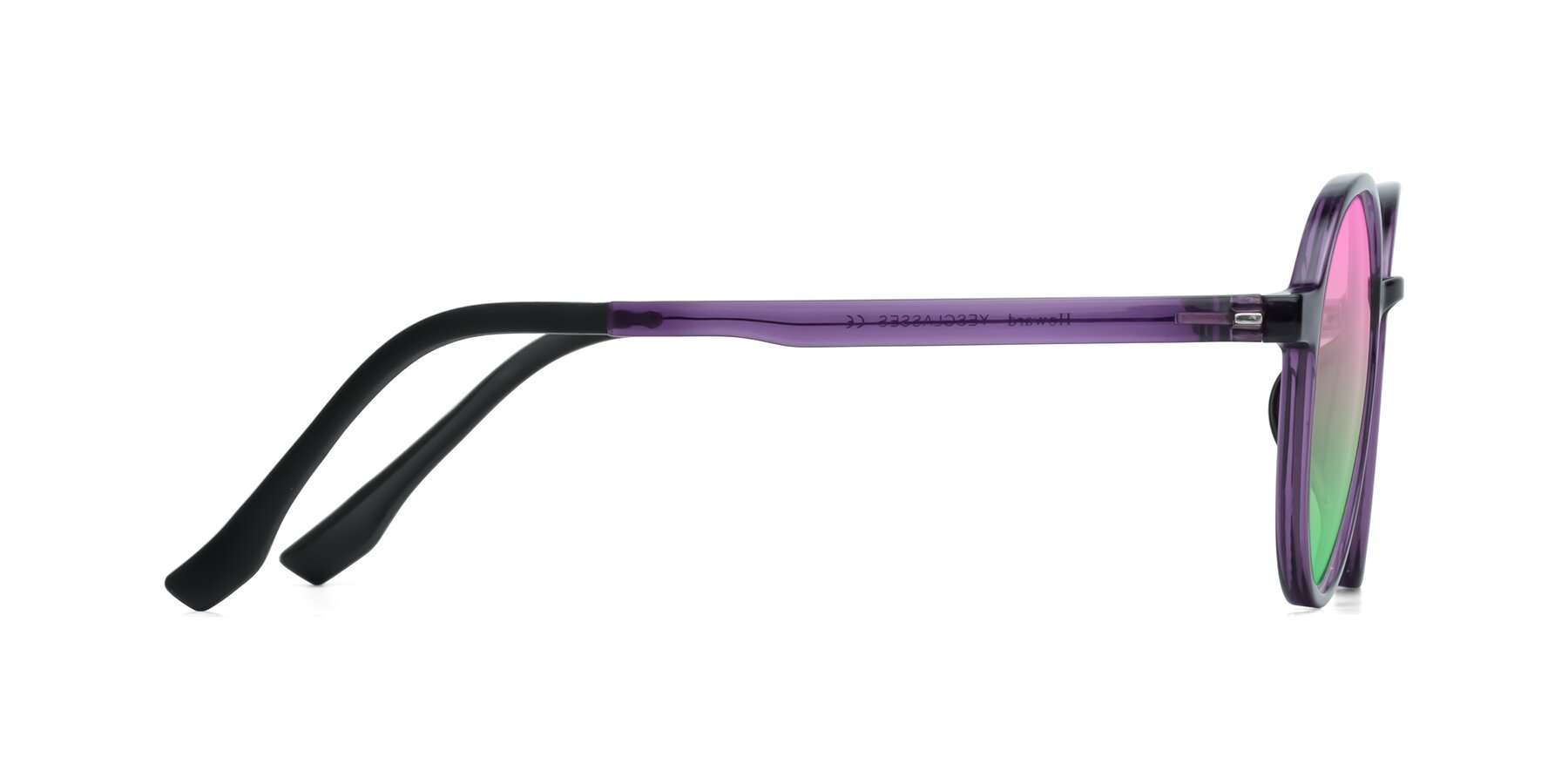 Side of Howard in Purple with Pink / Green Gradient Lenses