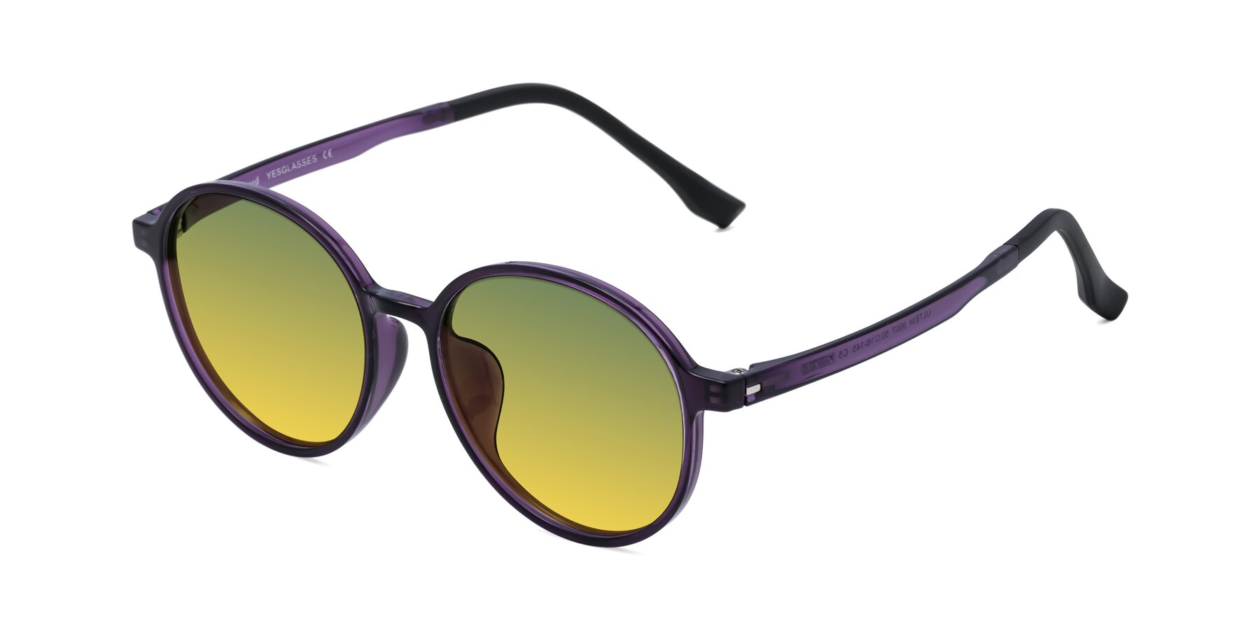 Angle of Howard in Purple with Green / Yellow Gradient Lenses