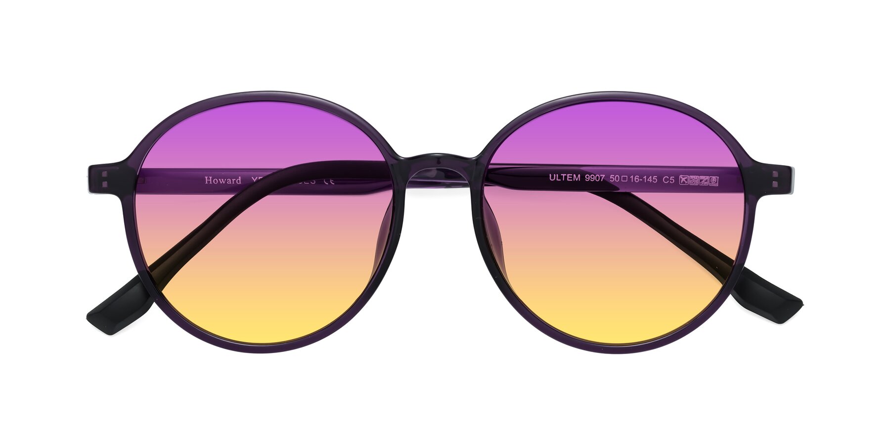 Folded Front of Howard in Purple with Purple / Yellow Gradient Lenses