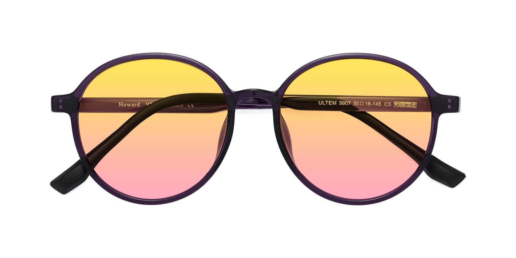 Folded Front of Howard in Purple with Yellow / Pink Gradient Lenses