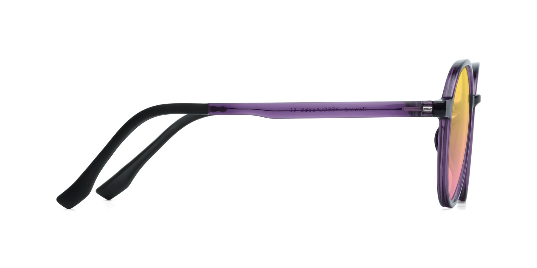 Side of Howard in Purple with Yellow / Pink Gradient Lenses
