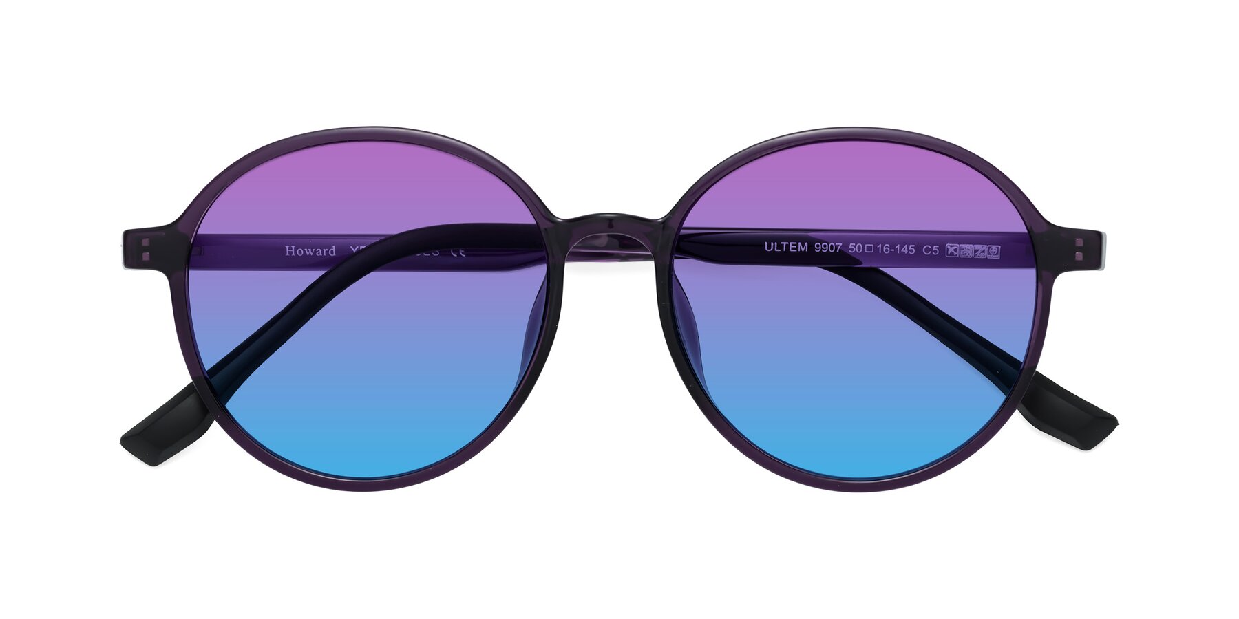Folded Front of Howard in Purple with Purple / Blue Gradient Lenses