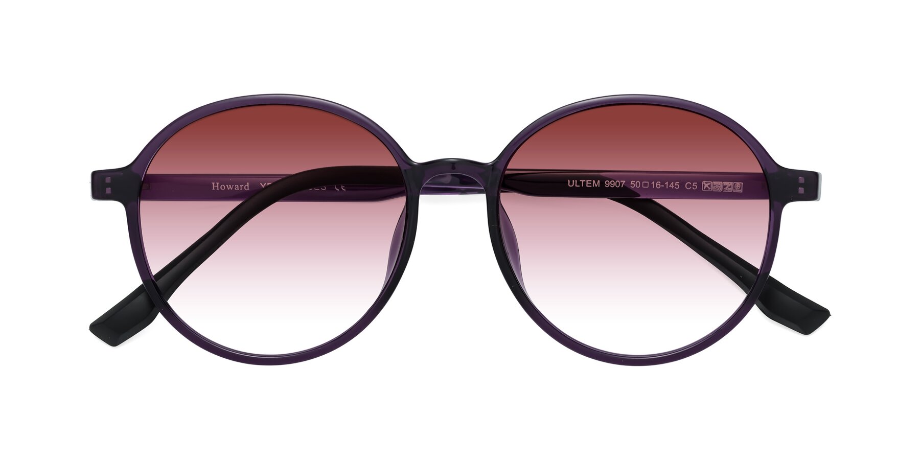 Folded Front of Howard in Purple with Garnet Gradient Lenses