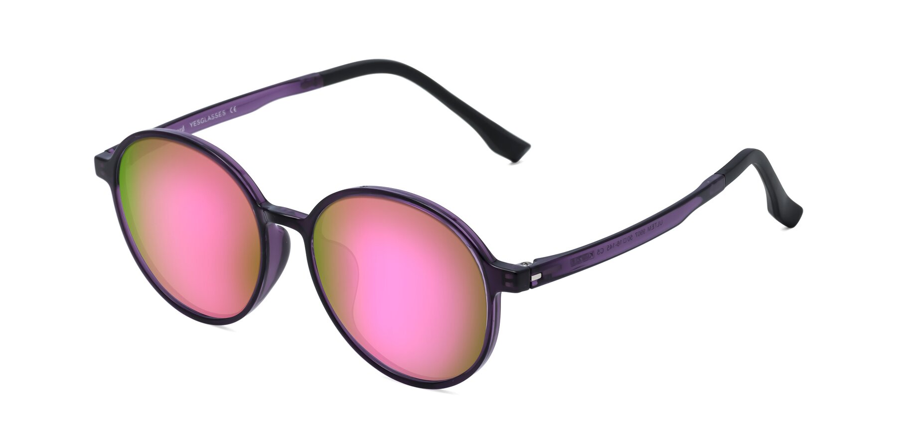 Angle of Howard in Purple with Pink Mirrored Lenses
