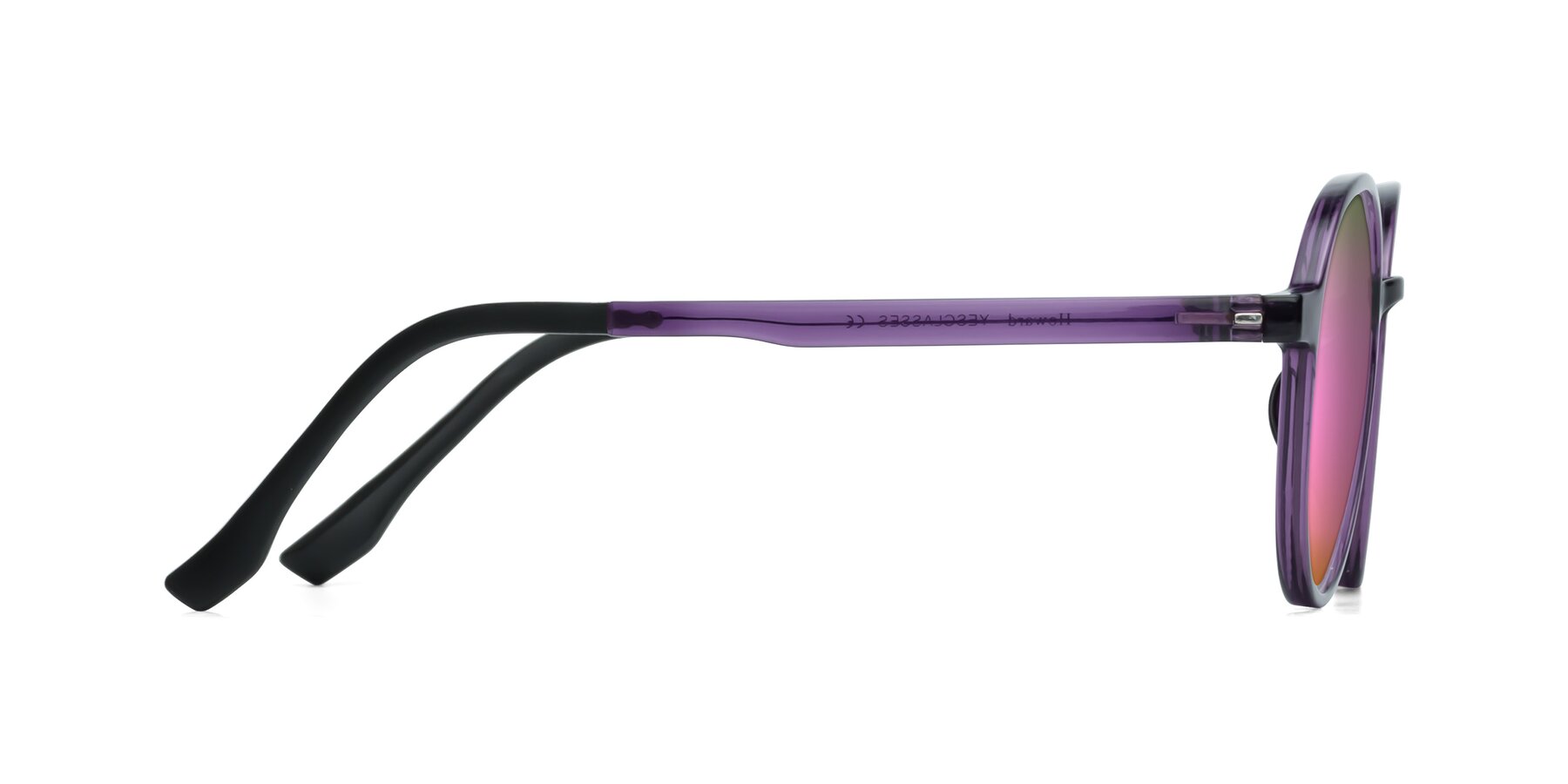Side of Howard in Purple with Pink Mirrored Lenses