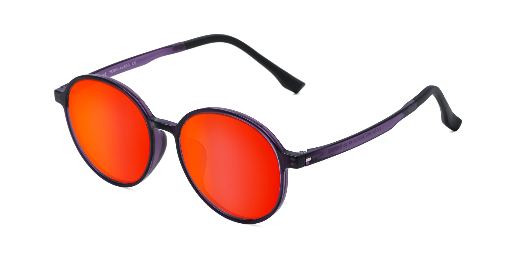 Angle of Howard in Purple with Red Gold Mirrored Lenses