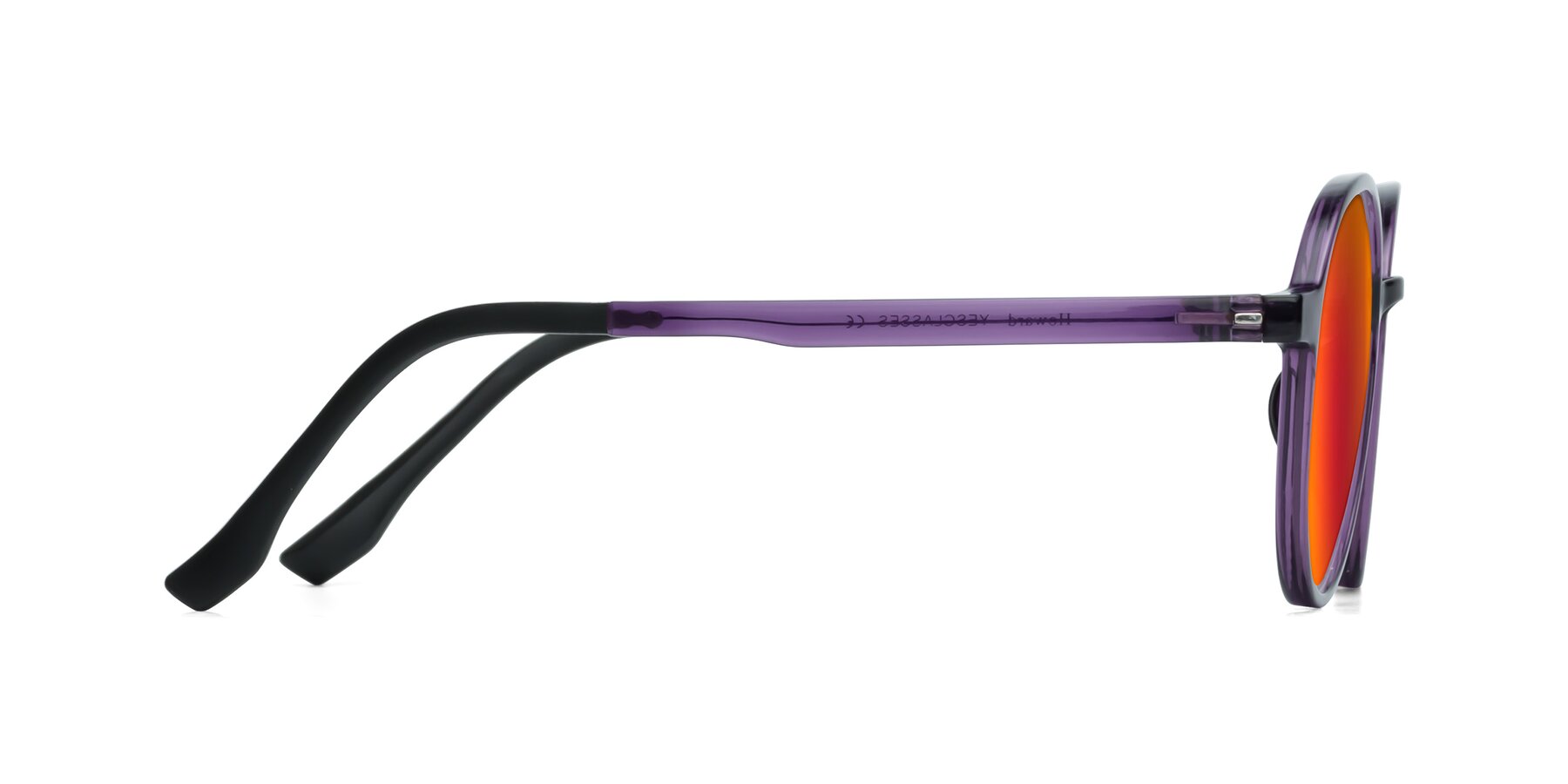 Side of Howard in Purple with Red Gold Mirrored Lenses
