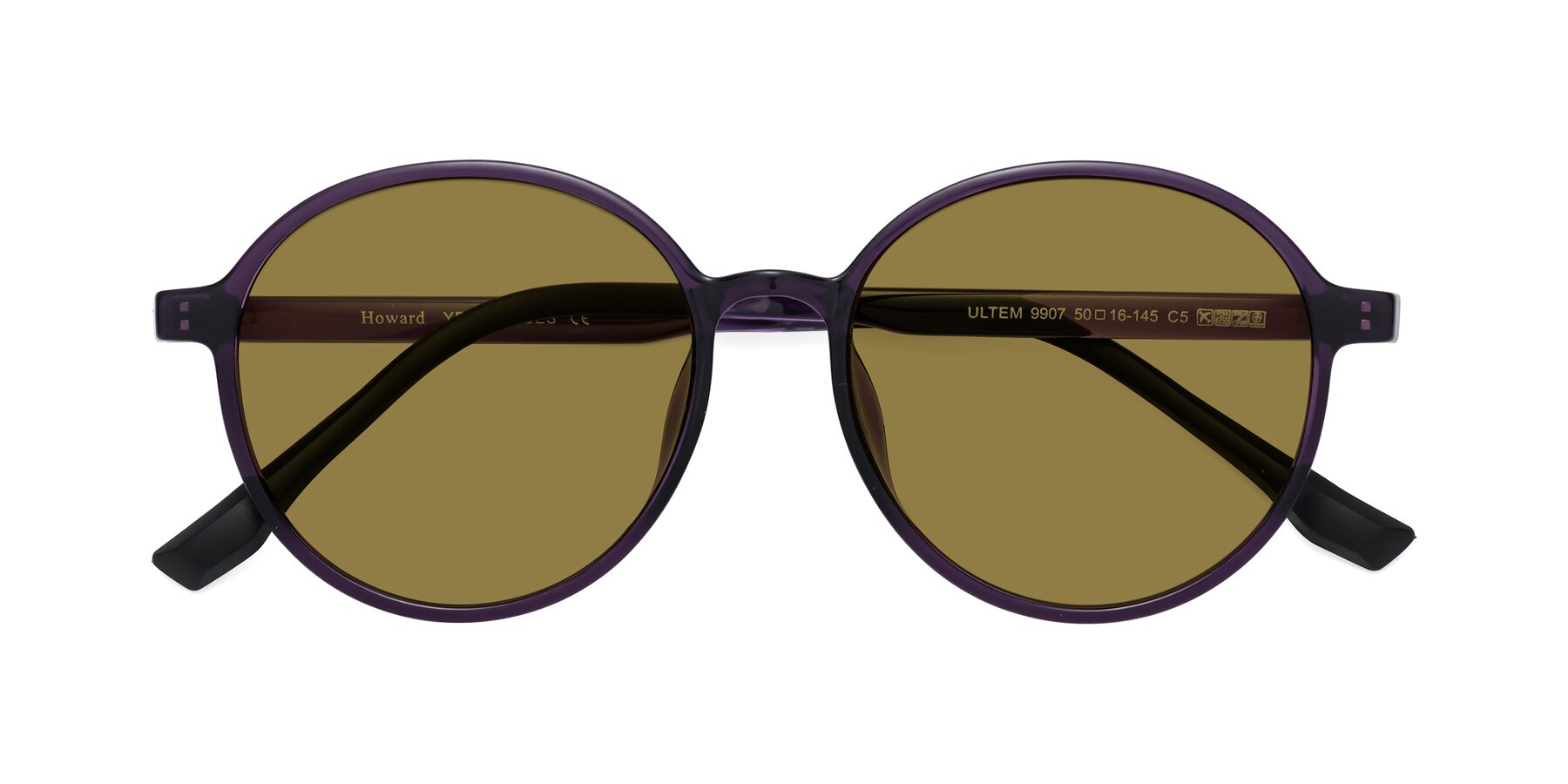 Folded Front of Howard in Purple with Brown Polarized Lenses
