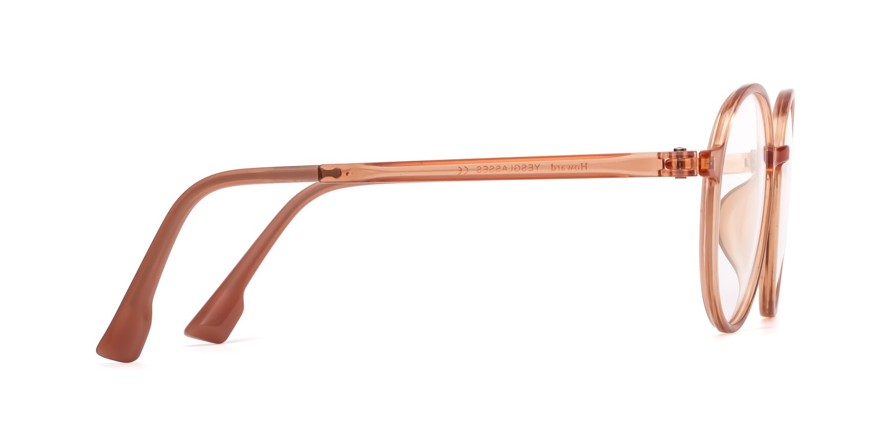 Side of Howard in Coral with Clear Eyeglass Lenses
