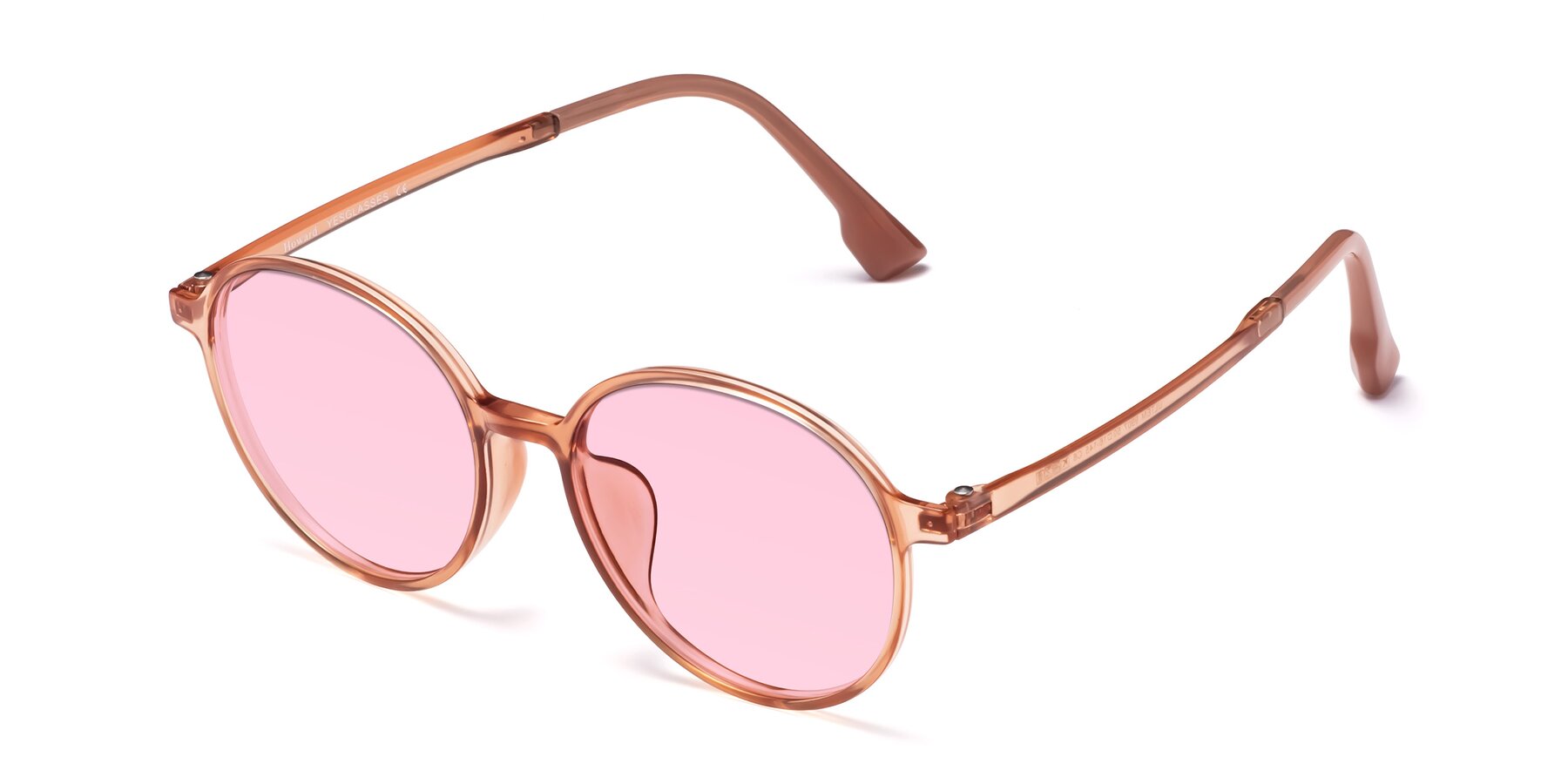 Angle of Howard in Coral with Light Pink Tinted Lenses