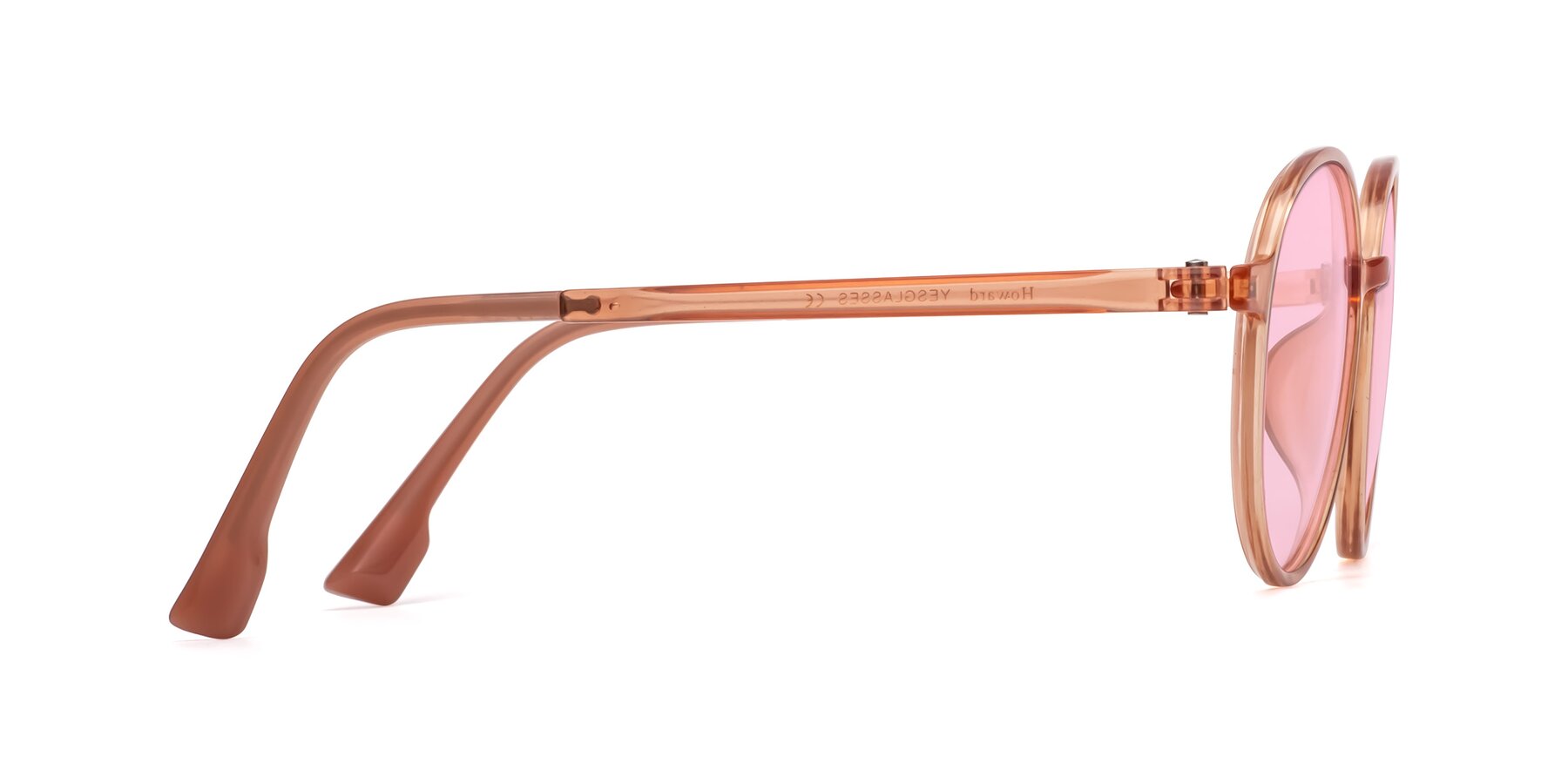 Side of Howard in Coral with Light Pink Tinted Lenses