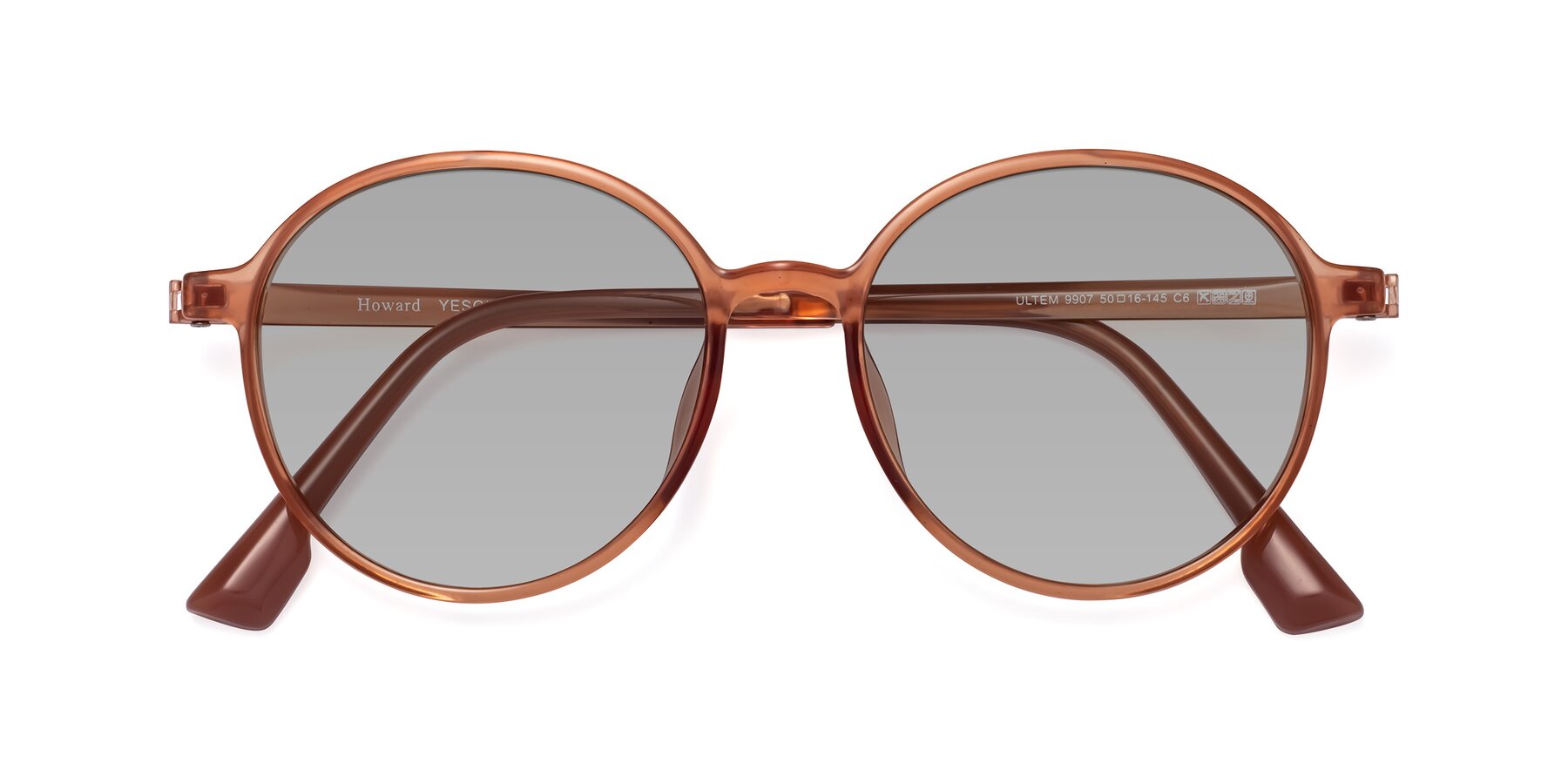 Folded Front of Howard in Coral with Light Gray Tinted Lenses