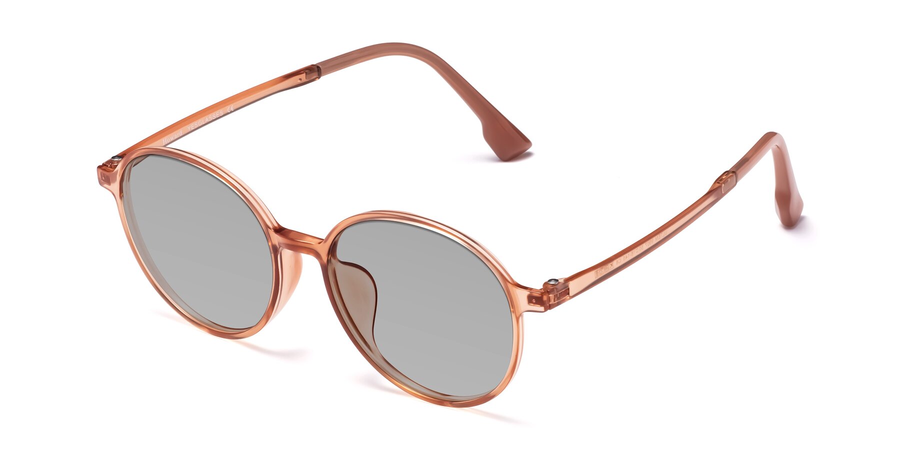 Angle of Howard in Coral with Light Gray Tinted Lenses