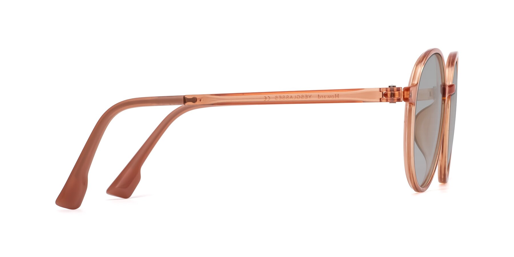 Side of Howard in Coral with Light Gray Tinted Lenses