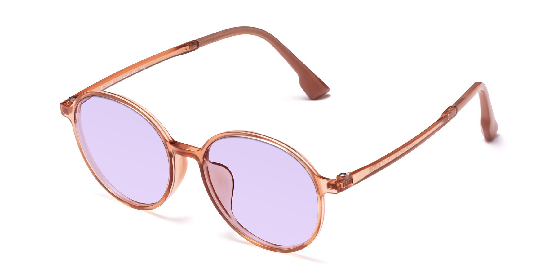 Angle of Howard in Coral with Light Purple Tinted Lenses