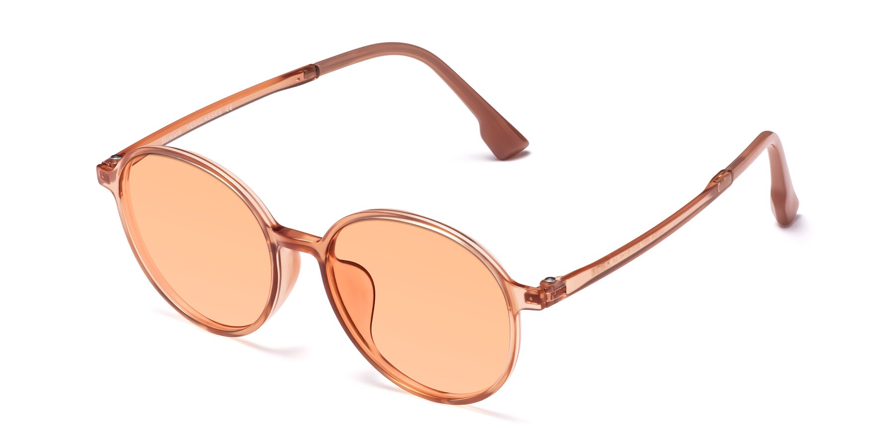 Angle of Howard in Coral with Light Orange Tinted Lenses