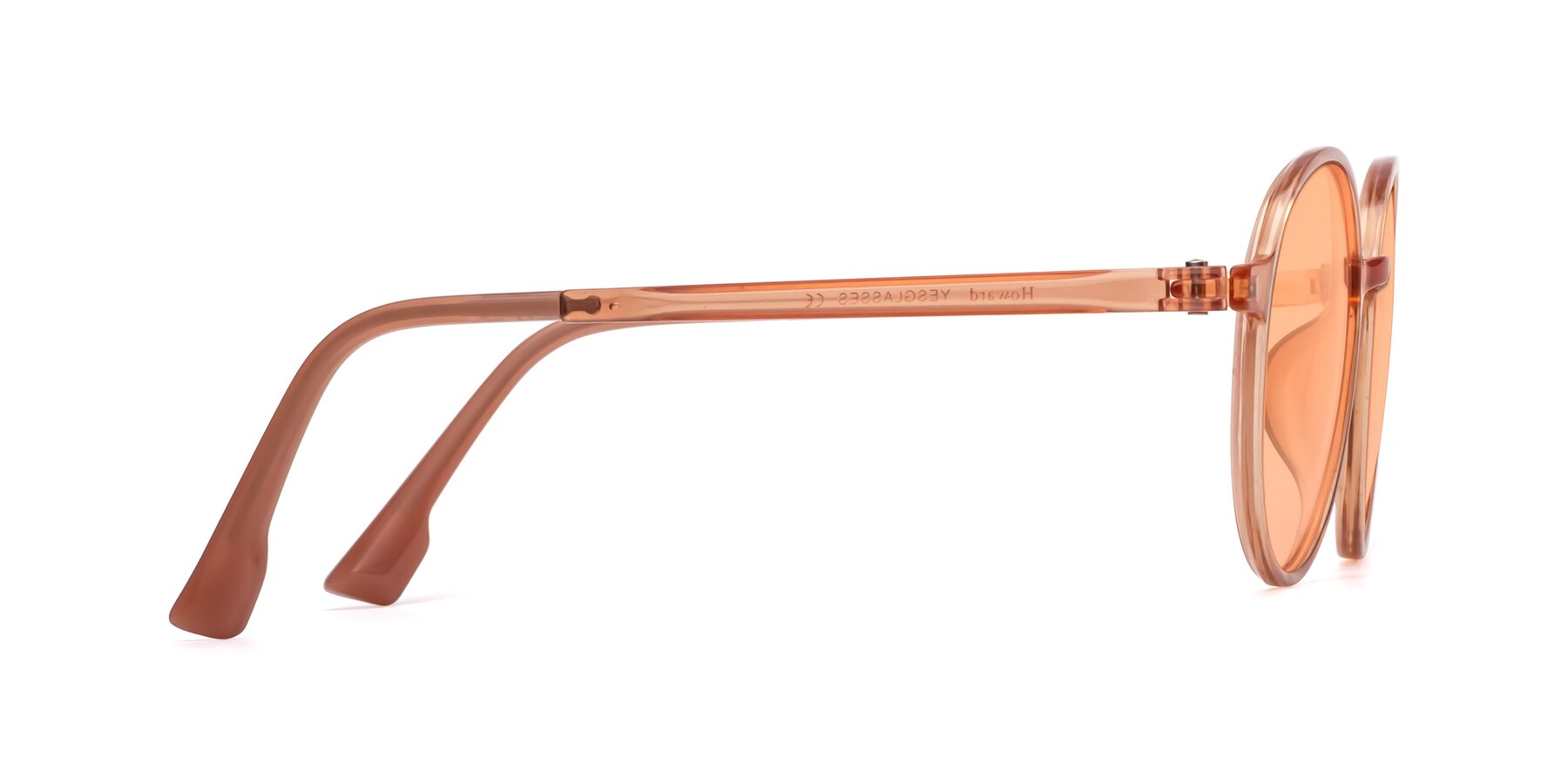 Side of Howard in Coral with Light Orange Tinted Lenses