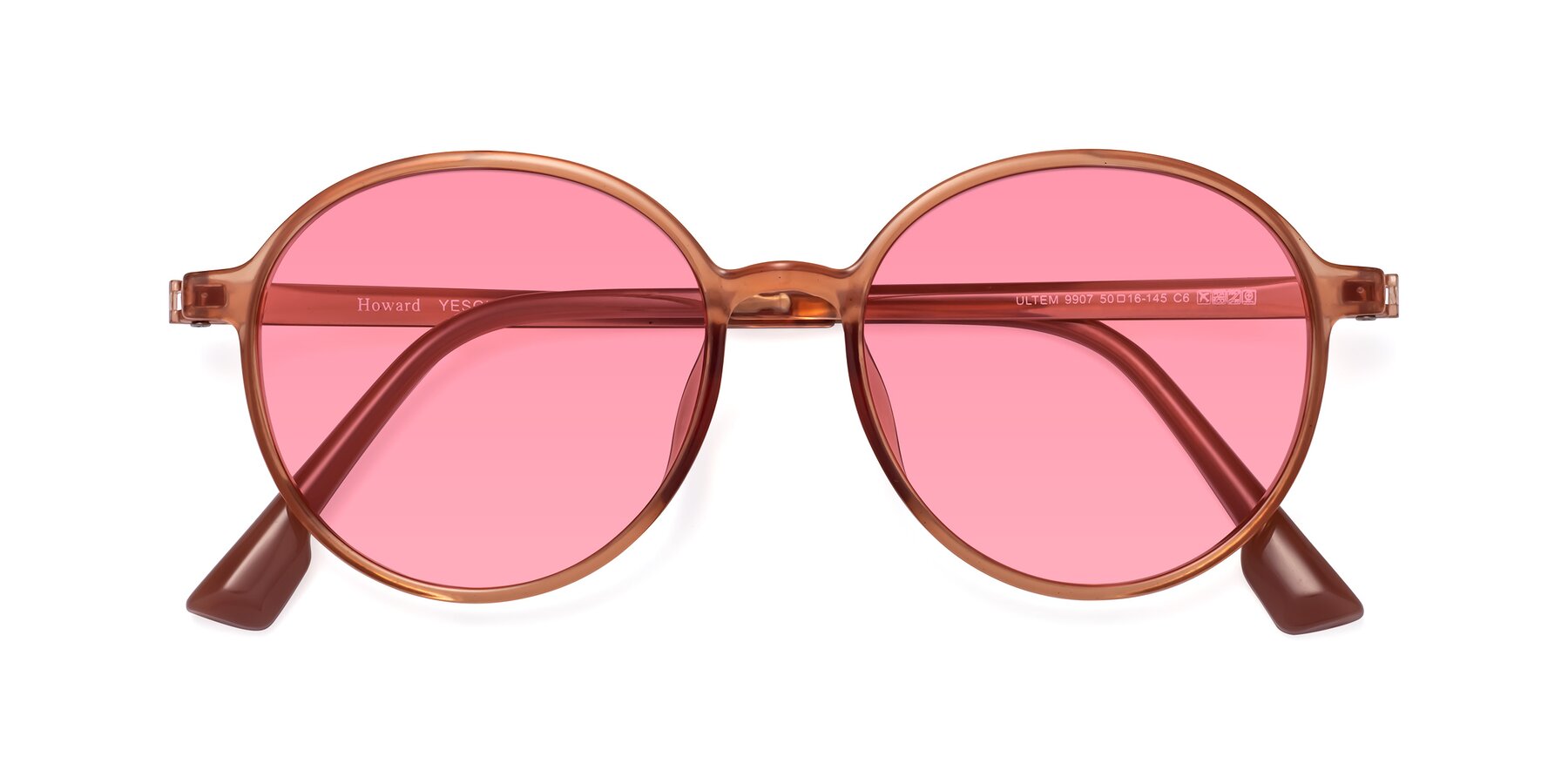 Folded Front of Howard in Coral with Pink Tinted Lenses