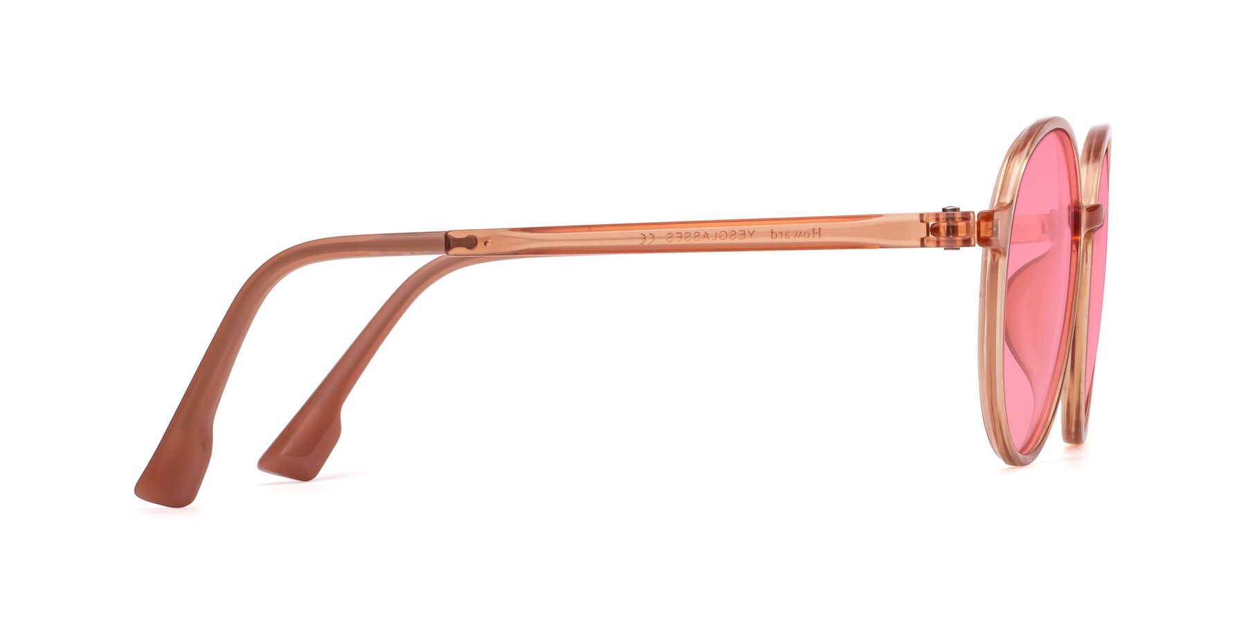 Side of Howard in Coral with Medium Pink Tinted Lenses