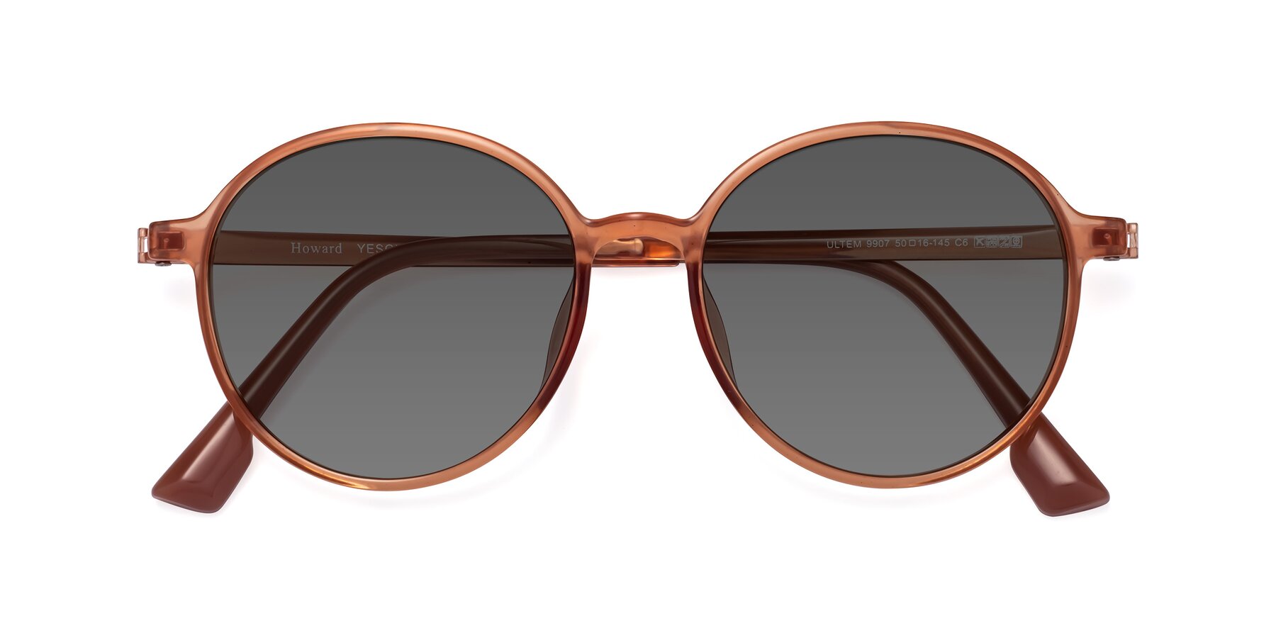 Folded Front of Howard in Coral with Medium Gray Tinted Lenses