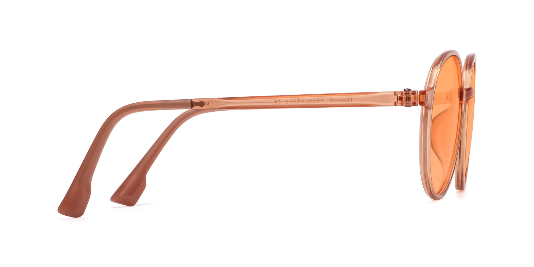 Side of Howard in Coral with Medium Orange Tinted Lenses