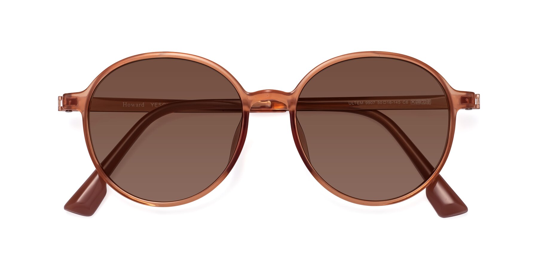Folded Front of Howard in Coral with Brown Tinted Lenses