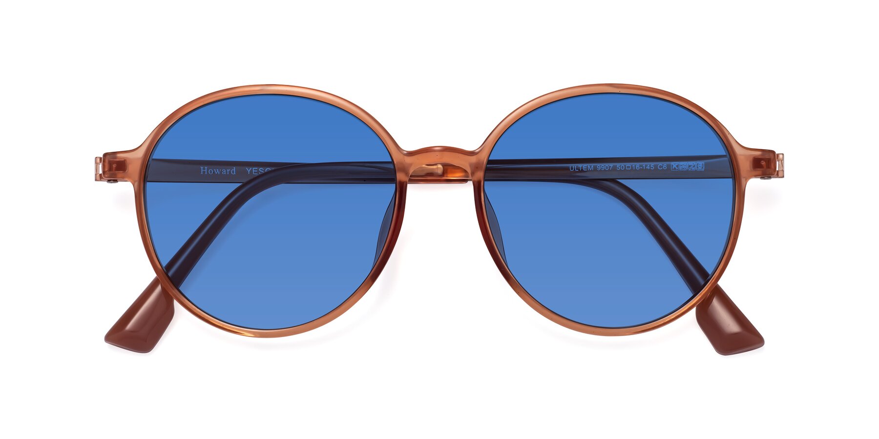Folded Front of Howard in Coral with Blue Tinted Lenses
