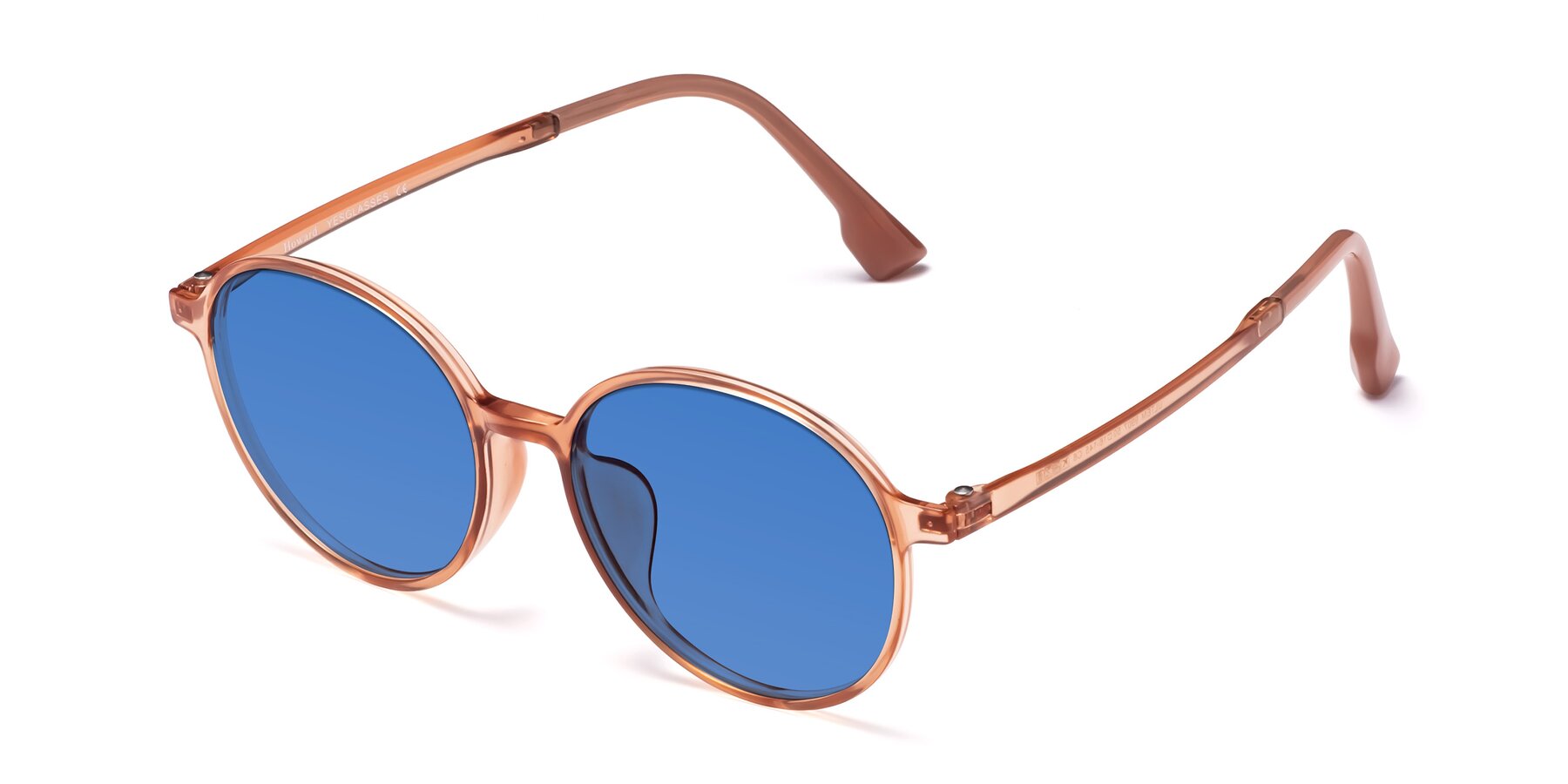 Angle of Howard in Coral with Blue Tinted Lenses