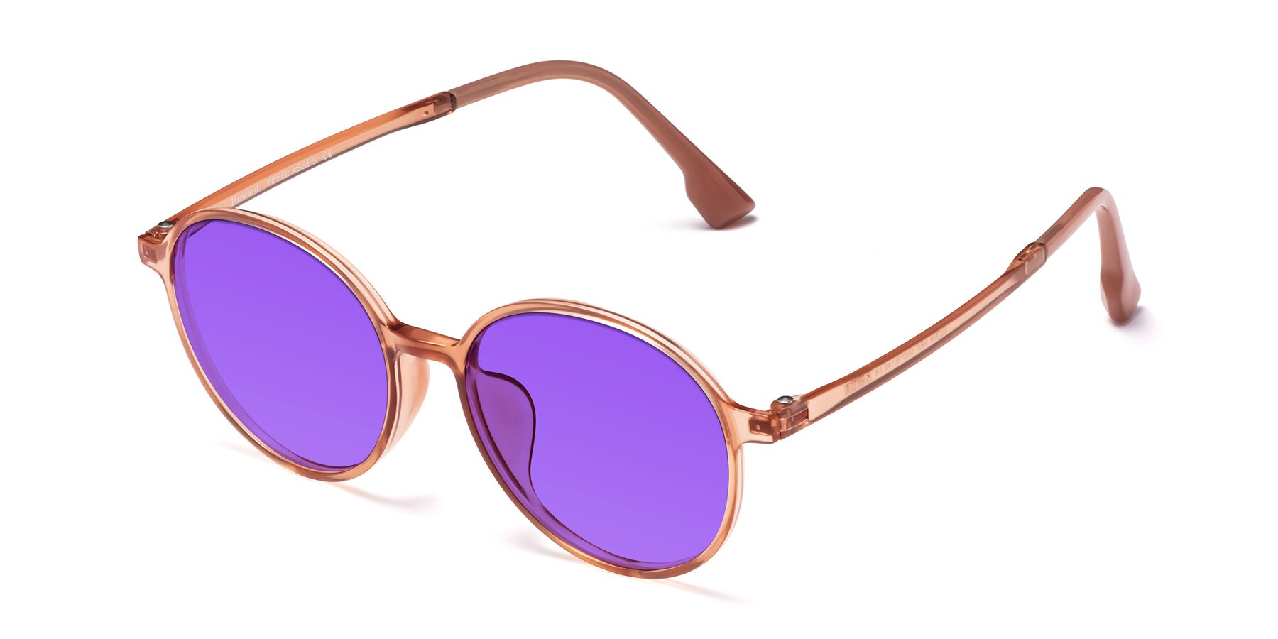 Angle of Howard in Coral with Purple Tinted Lenses