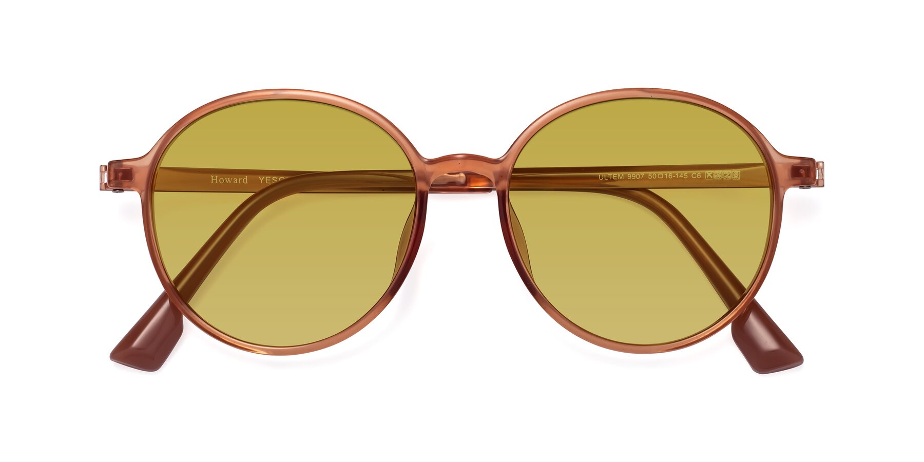 Folded Front of Howard in Coral with Champagne Tinted Lenses