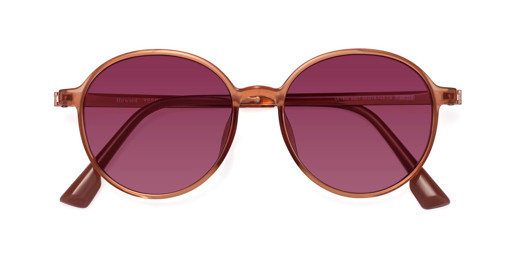 Folded Front of Howard in Coral with Wine Tinted Lenses