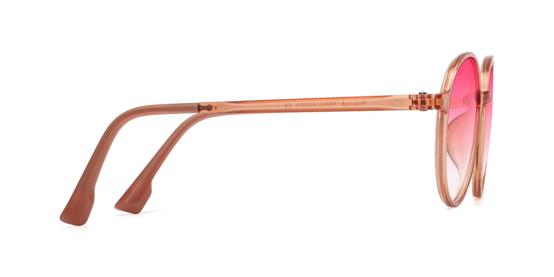 Side of Howard in Coral with Pink Gradient Lenses