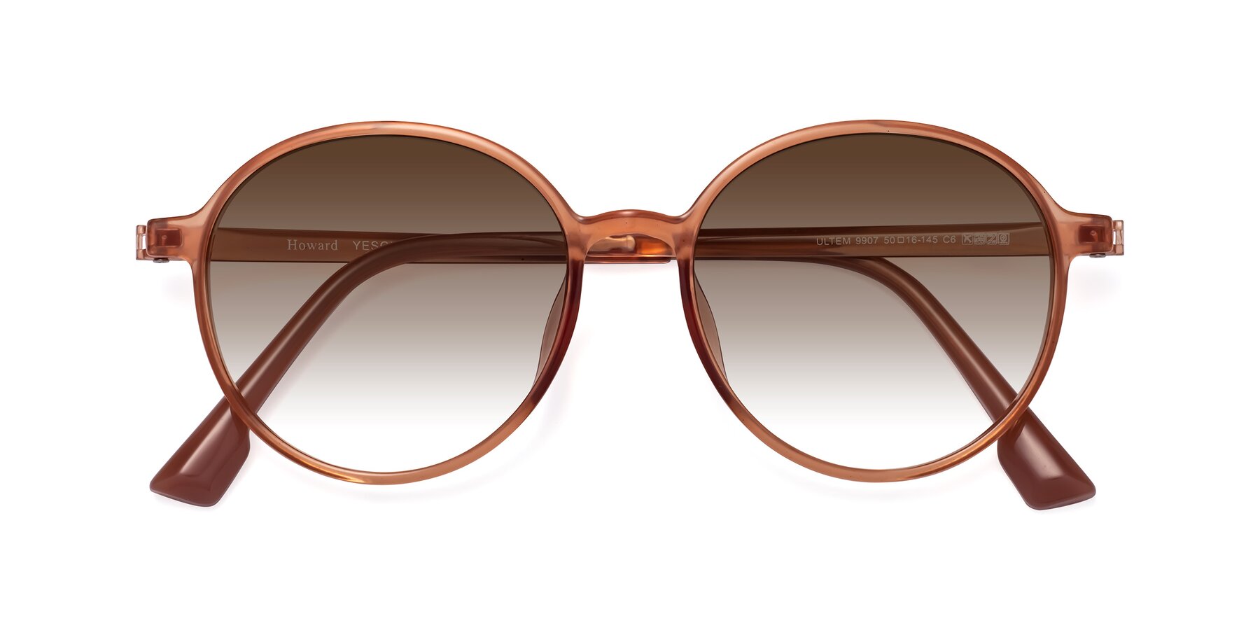 Folded Front of Howard in Coral with Brown Gradient Lenses