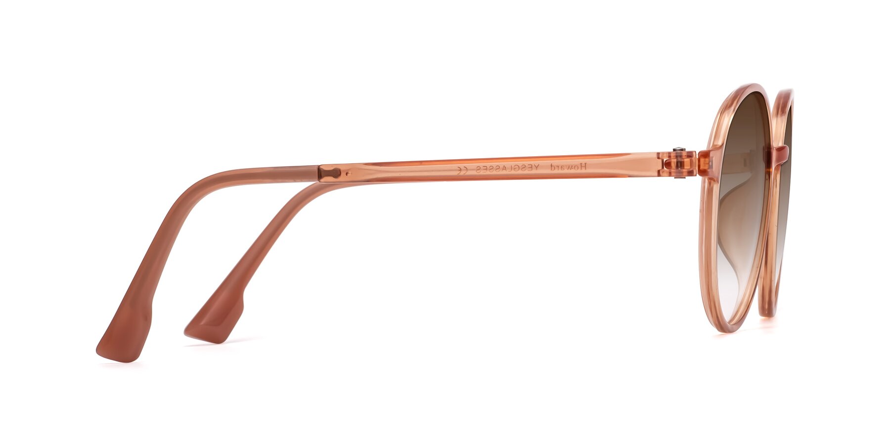 Side of Howard in Coral with Brown Gradient Lenses
